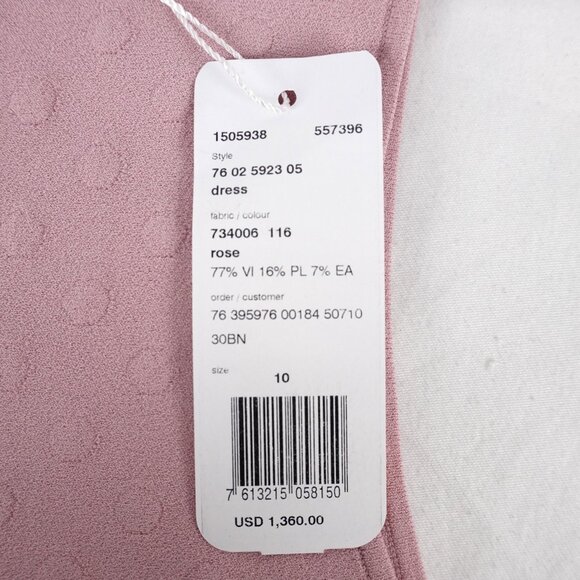 Akris Punto Intarsia Dot Sleeveless Mini Dress in Light Pink - Size 10 (NWT) - Picture 8 of 9